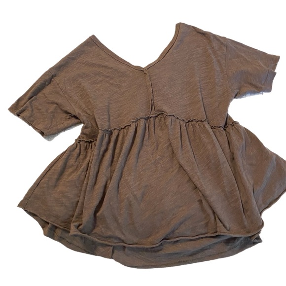 American Eagle Brown Babydoll Top Oversized - Picture 1 of 8